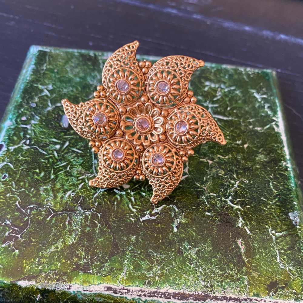 22k gold plated adjustable ring